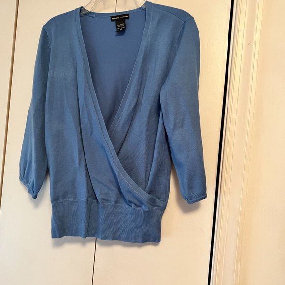 GUC - New York and Company Wrap Sweater - Blue - Medium - Picture 2 of 4
